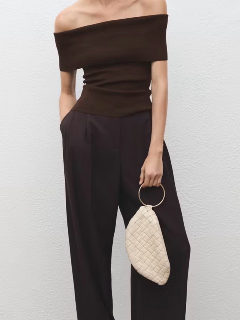 Mango Off-Shoulder knitted Top.